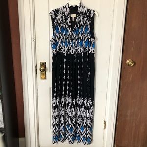 Chicos Maxi Dress XL Sleeveless Size 3 Blue NWOT